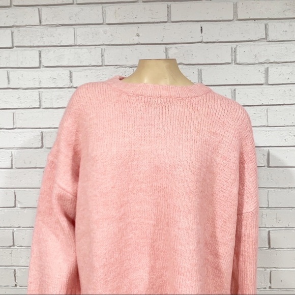 Topshop Pink Supersoft Deep Hem Crewneck Sweater - Picture 2 of 12